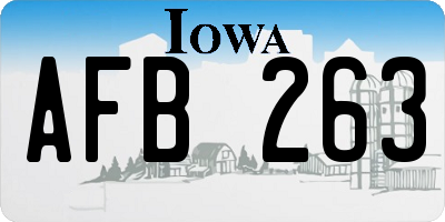 IA license plate AFB263
