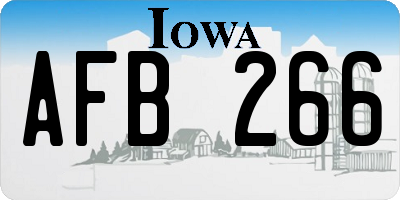IA license plate AFB266