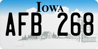 IA license plate AFB268