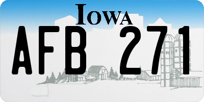 IA license plate AFB271