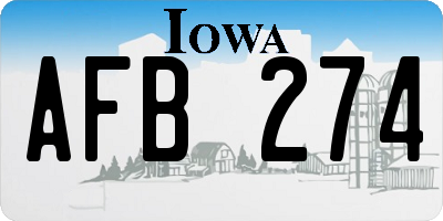 IA license plate AFB274