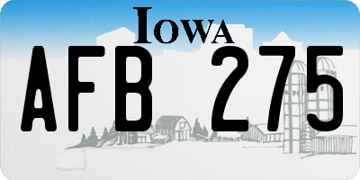 IA license plate AFB275