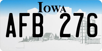 IA license plate AFB276