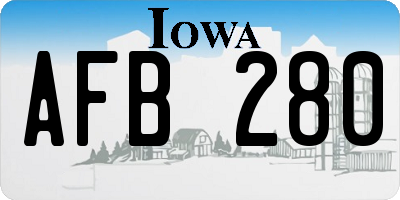IA license plate AFB280