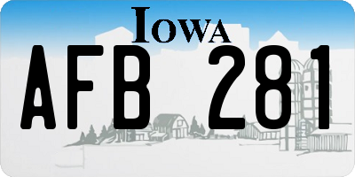 IA license plate AFB281