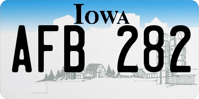 IA license plate AFB282