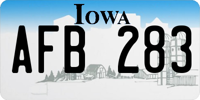 IA license plate AFB283