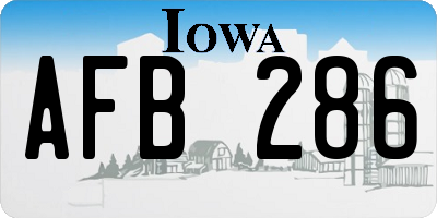 IA license plate AFB286