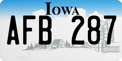 IA license plate AFB287