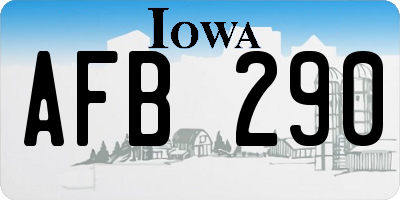 IA license plate AFB290