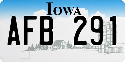 IA license plate AFB291
