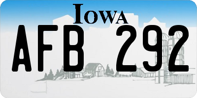 IA license plate AFB292