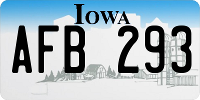 IA license plate AFB293