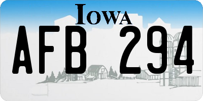 IA license plate AFB294