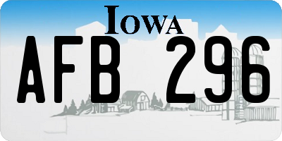 IA license plate AFB296