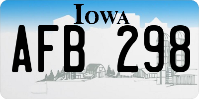 IA license plate AFB298