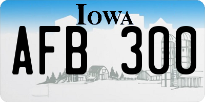 IA license plate AFB300