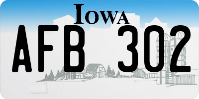 IA license plate AFB302