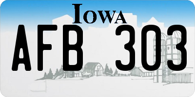 IA license plate AFB303