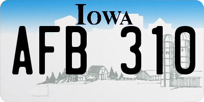 IA license plate AFB310