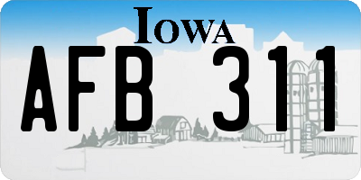 IA license plate AFB311
