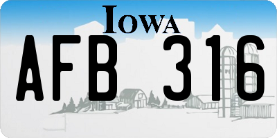IA license plate AFB316