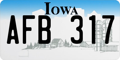 IA license plate AFB317