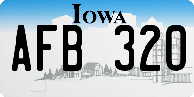 IA license plate AFB320