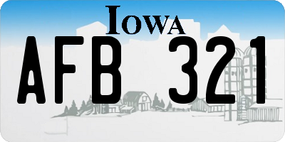 IA license plate AFB321
