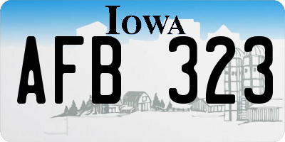 IA license plate AFB323