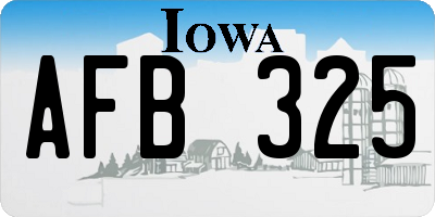 IA license plate AFB325