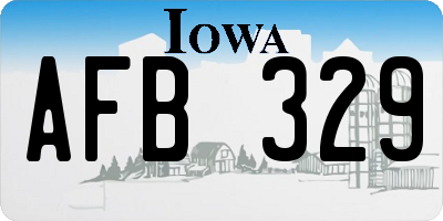 IA license plate AFB329