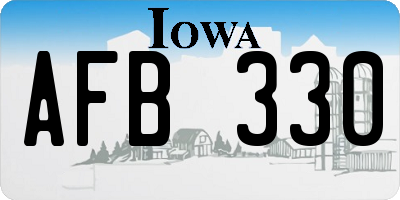 IA license plate AFB330
