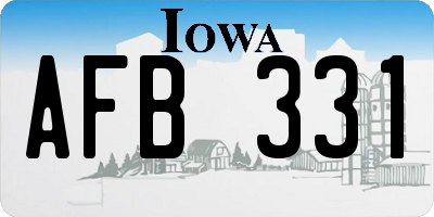 IA license plate AFB331