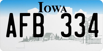 IA license plate AFB334