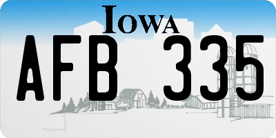 IA license plate AFB335