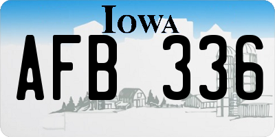 IA license plate AFB336
