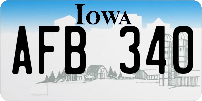 IA license plate AFB340