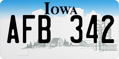IA license plate AFB342