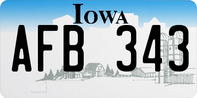 IA license plate AFB343