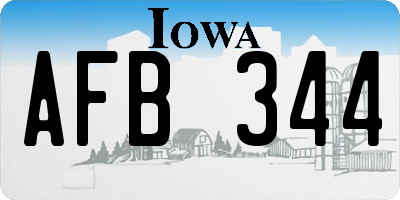 IA license plate AFB344