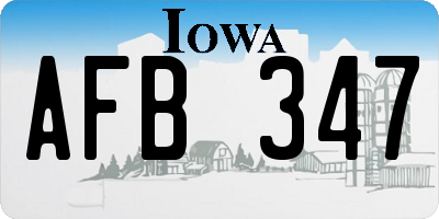 IA license plate AFB347