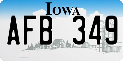 IA license plate AFB349