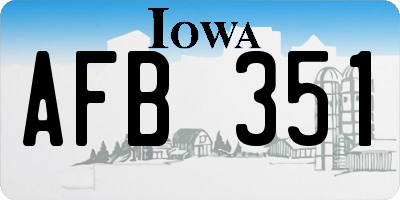IA license plate AFB351