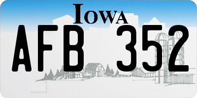 IA license plate AFB352