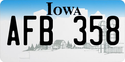 IA license plate AFB358