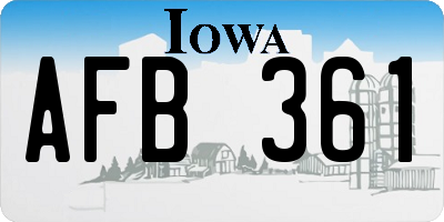 IA license plate AFB361