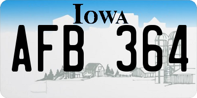 IA license plate AFB364