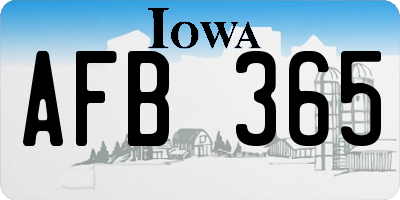IA license plate AFB365