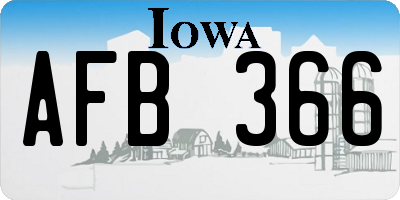IA license plate AFB366